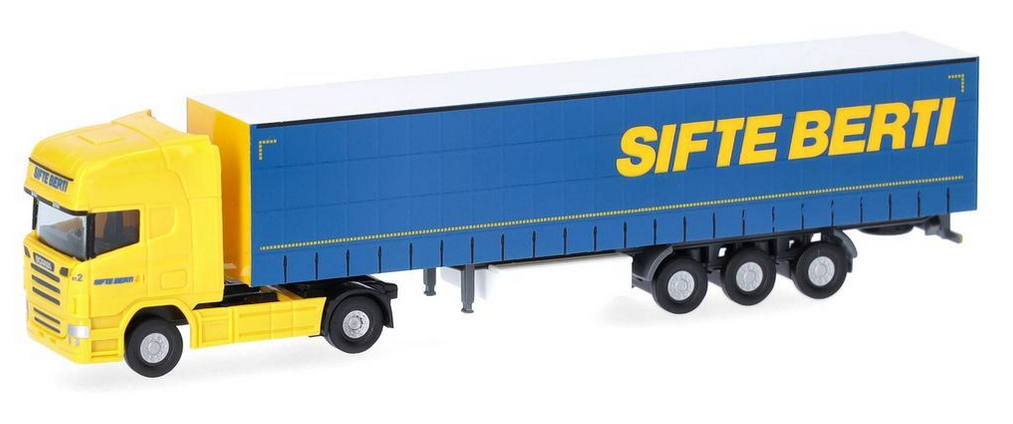 HERPA,SCANIA R 2004 Topline 4x2 with 3-axle trailer SIFTE BERTI, 1