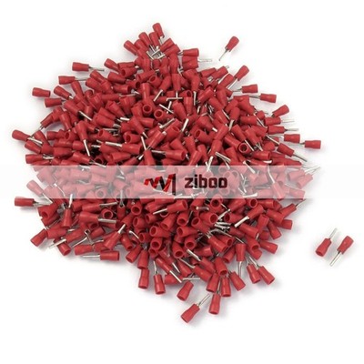 1000Pcs PTV1.25-10 Red PVC Sleeve Insulating Terminals Connector for 22-16A.WG  