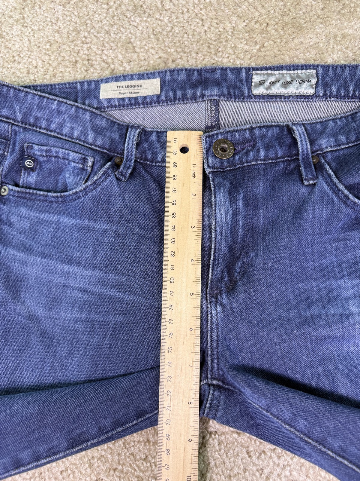 AG Adriano Goldschmied The Legging Super Skinny Knit Lux Denim Jeans Sz 28R E960