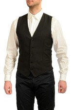 Dolce & Gabbana Men's Black Polka Dots 100% Wool Dress Vest US 38R IT 48R