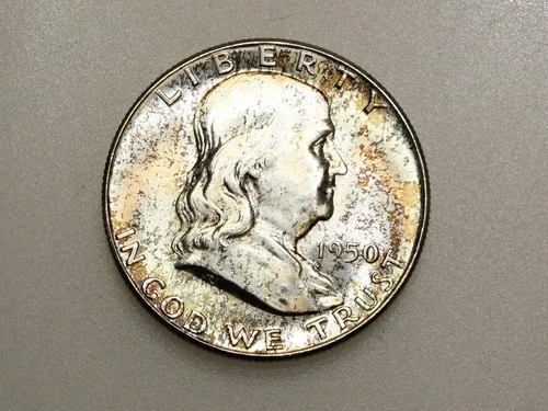 1950-P 50C FRANKLIN SILVER HALF DOLLAR GEM BU