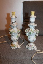set di lampade da tavola capodimonte anni 50 circa vintage