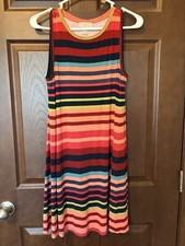 LOFT Outlet Women’s Multicolored Striped A-Lined Knit Sleeveless Dress sz XSP