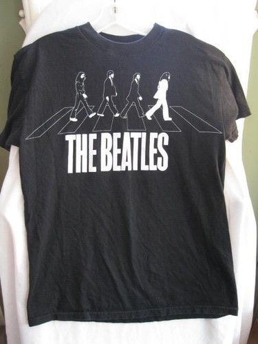 The Beatles Mens Tshirt Size M Medium Abbey Road Cover Logo Black White (O) - Picture 1 of 4