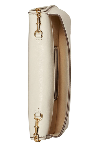 AUTH NWT TORY BURCH Reva Leather Clutch Convertible Shoulder Bag In New Ivory - Picture 14 of 18