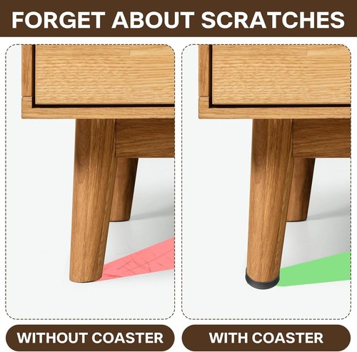 Rubber Furniture Pads Non-Slip, 4 Pack 2" Black Round Furniture Caster Cups - Bild 5 von 7