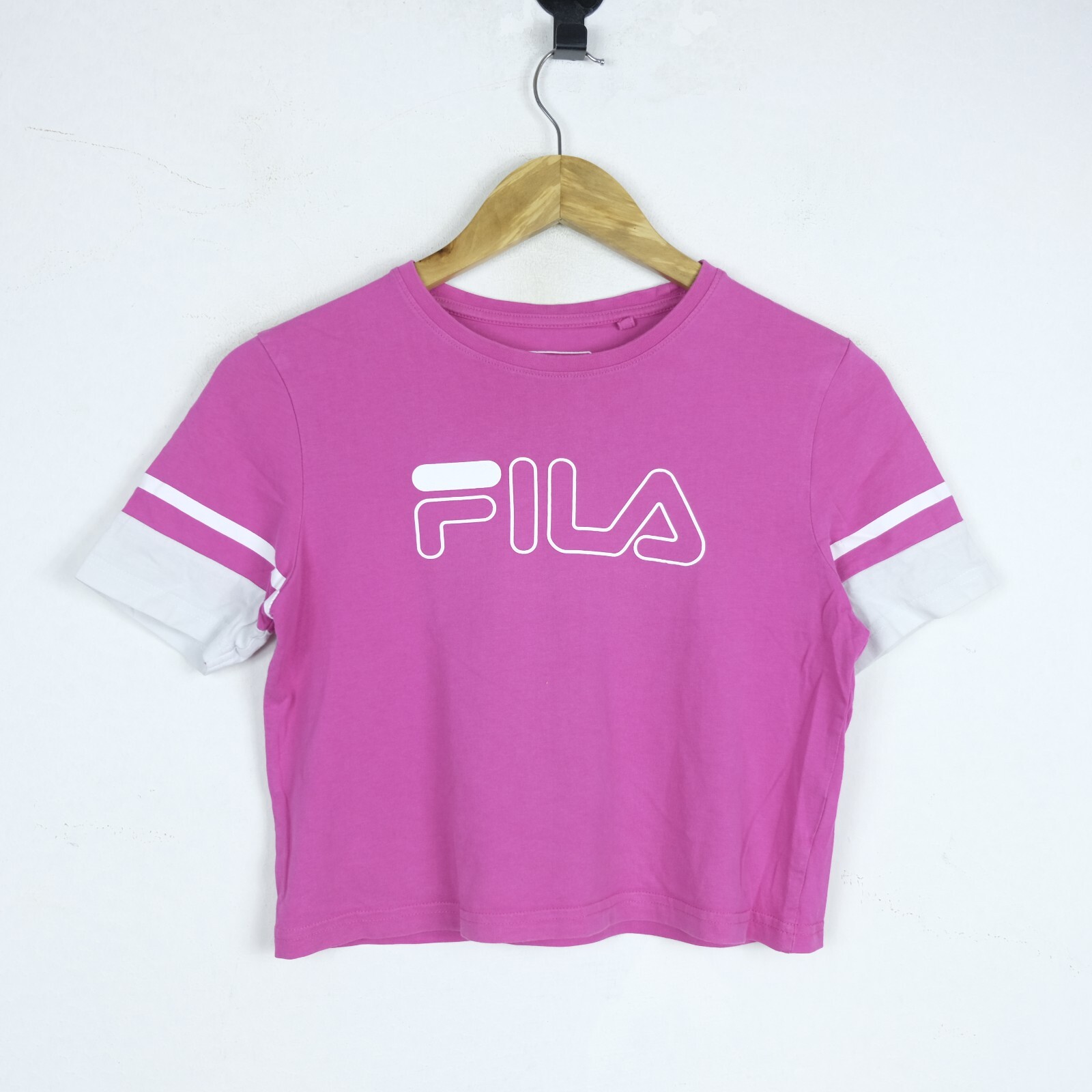 Maglia Fila Taglia 12YDonna Logo Comodo Cotone Pratico Tinta Unita Rosa Woman