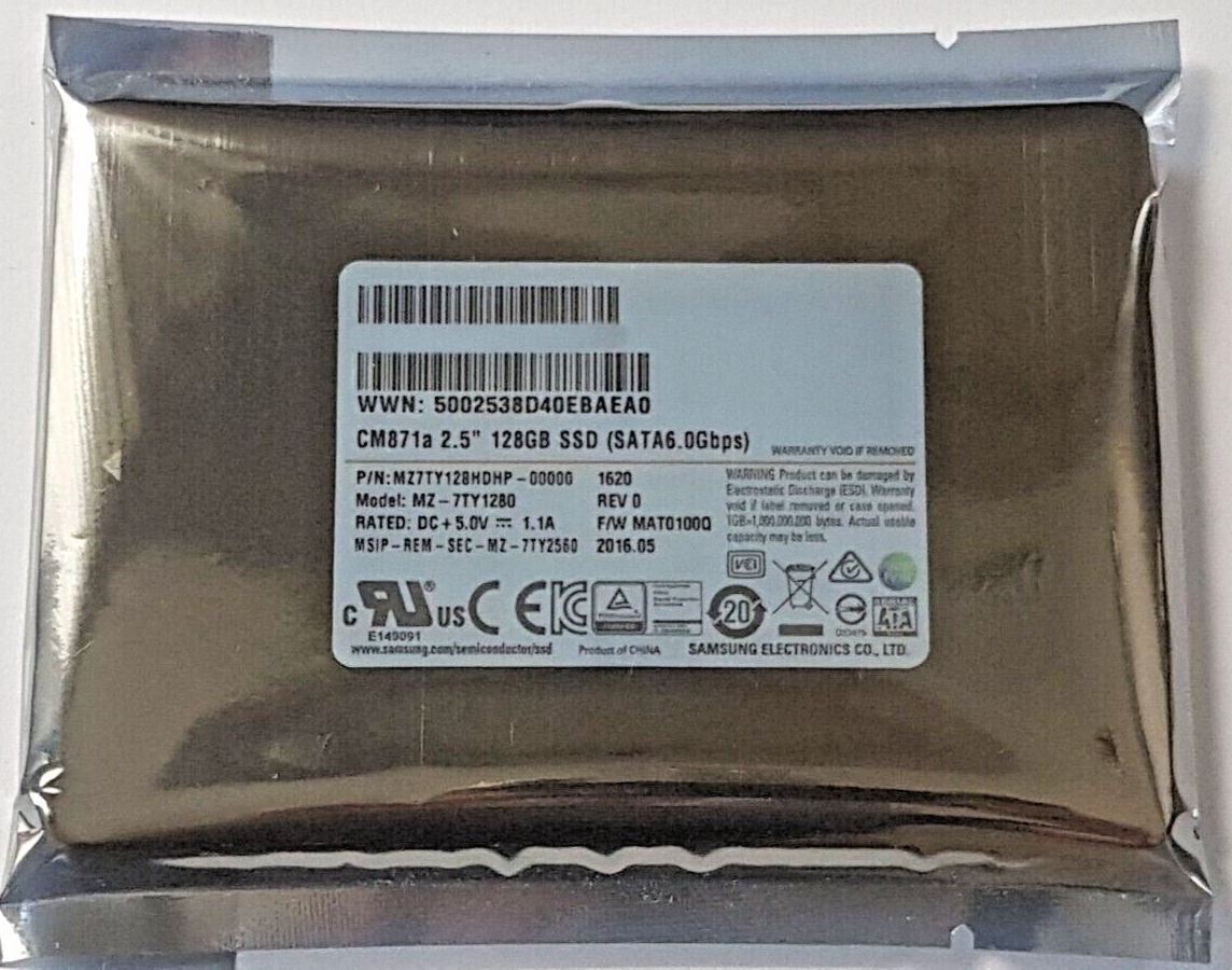 128GB SATA III Samsung CM871a MZ-7TY1280 SSD TLC 2.5