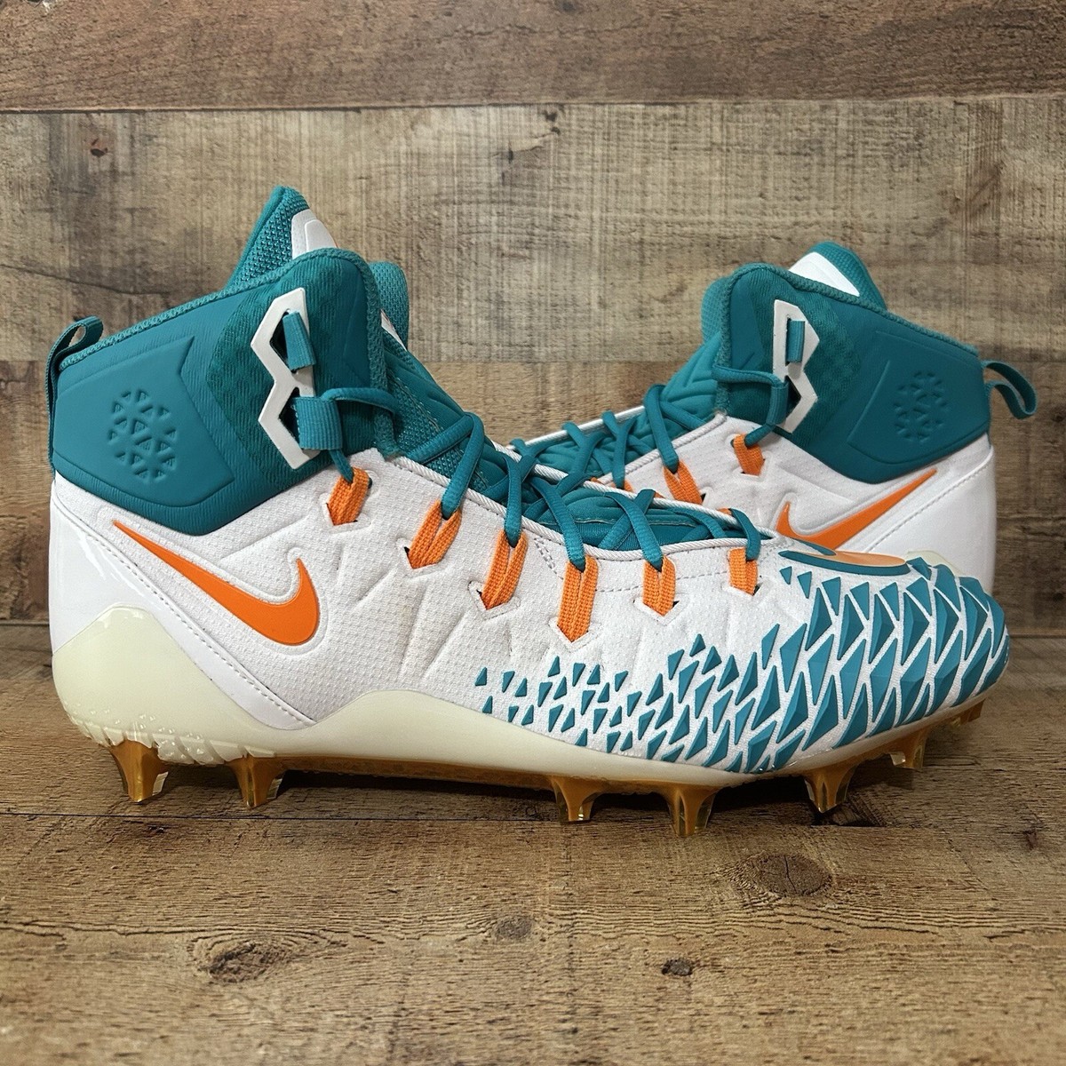Nike Football Cleats Mens Size 15 Miami Dolphins Force Savage Pro