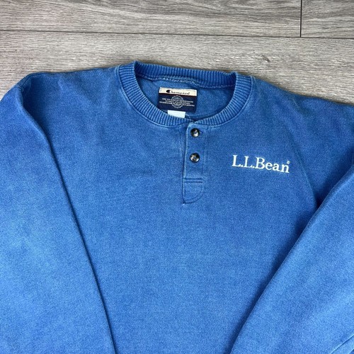 Mens Vintage 80s Champion L.L Bean Blue Pullover Jumper Sweater Size XL 2XL - Picture 3 of 6