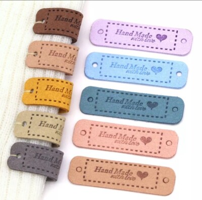 Handmade Labels 10 Stück Label  Etiketten Nähen DIY Handmade wit love  