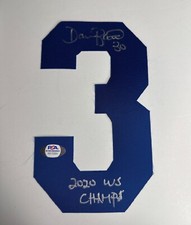 Dave Roberts Signed Blue Jersey Number Only #3 Dodgers '2020 WS Champs' PSA