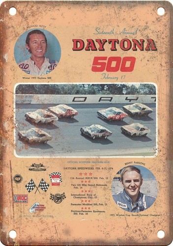 Reproduction Racing Sign Daytona 500 Vintage Racing Program Reproduction Metal Sign A1145 | eBay