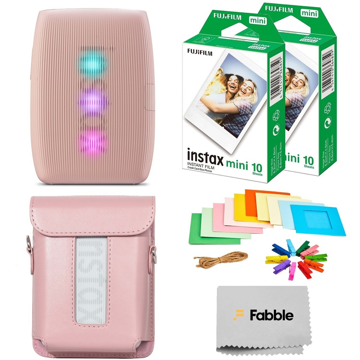 Fujifilm Instax Mini Link 3 Smartphone Printer – Rose Pink Bundle