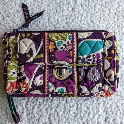 VERA BRADLEY Plum Crazy RFID Wristlet Phone Wallet Organizer - Main Image