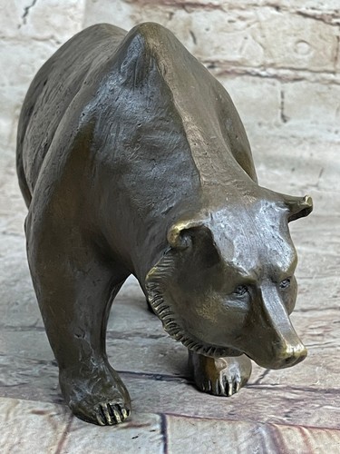 Handcrafted Detailed Bronze Beauty Animal Bear Bronze Sculpture Home Decor - Picture 7 of 10