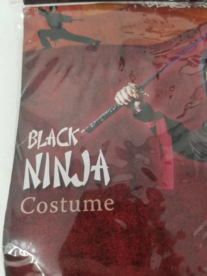 Disfraz de Ninja Negro Disfraz para Niño Disfraz Talla Mediana 2014 Túnica Capucha Máscara Pantalones Foto 2 de 4