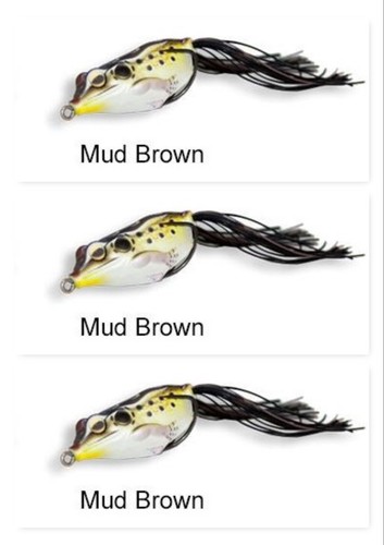 (3) Vicious Fishing Topwater 1 1/2" VF Frog 3/16 Oz. VF40 Mud Brown Brand New