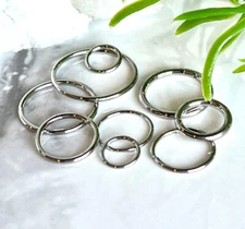 10pk Hinged Segment Ring Hoops Clicker Wholesale Helix Orbital Daith Cartilage