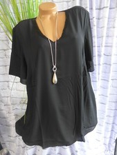 Sheego Damen Tunika Bluse Chiffon schwarz Lagen Look (981) Übergröße
