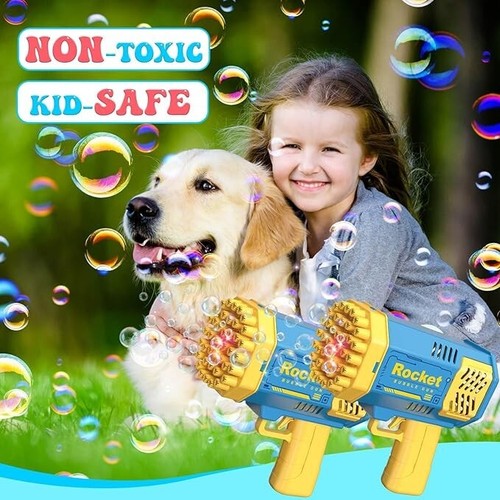 Toys for 3-8 Year Old Boys Girls: 2 Pack Bubble Machine for Kids 2 Pack Blue NEW - Picture 6 of 7