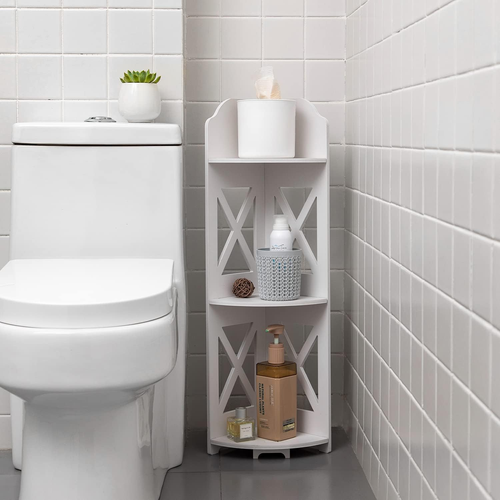 Eckregal Ständer, Aufbewahrung Organizer ideal für Badezimmer, Eckregal perfekt f - Bild 12 von 12