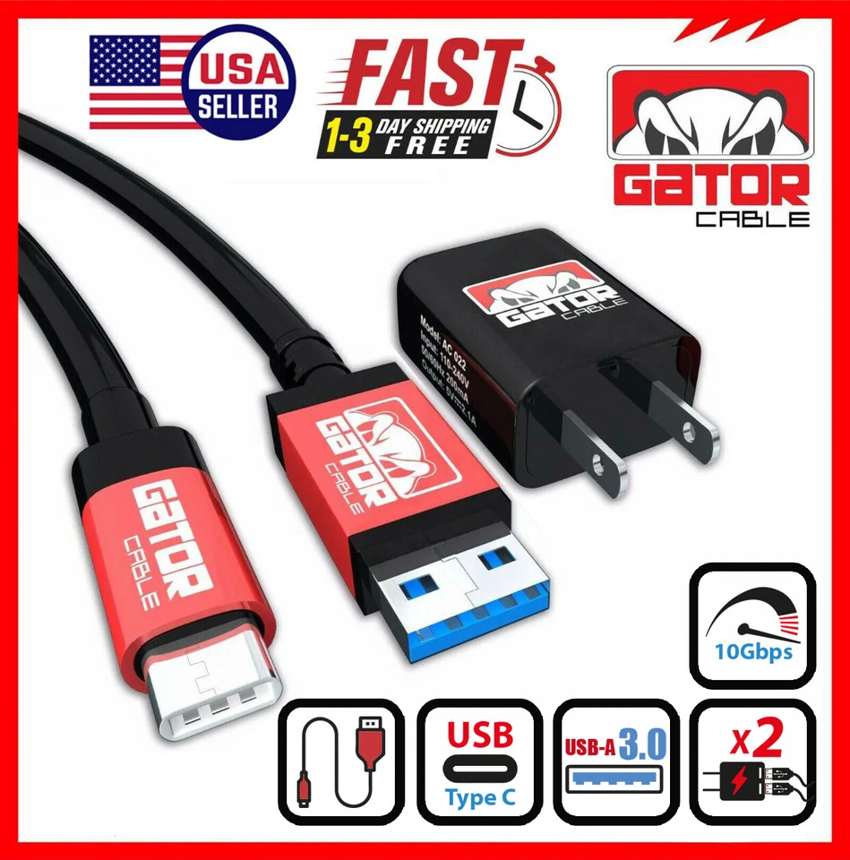 Cable Cargador USB-C Sincronización de Datos Hogar Cargador de Pared para Samsung LG Motorola Android Foto 2 de 4