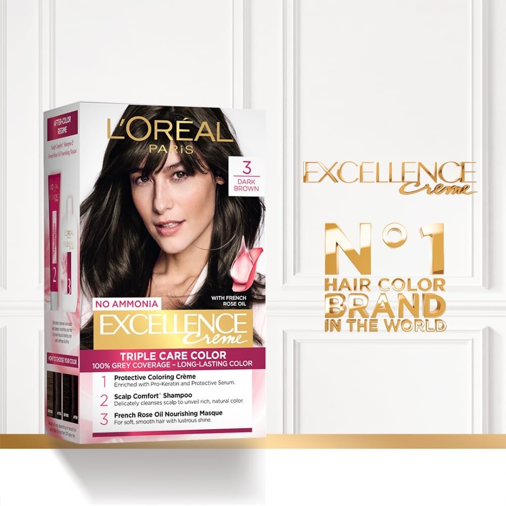 L'Oreal Paris Excellence Permanent Hair Color Creme (3 Dark Brown