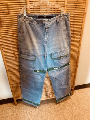 Le Jean de Marithe Francois Girbaud Jeans Spell out Cargo Leg Straps | eBay