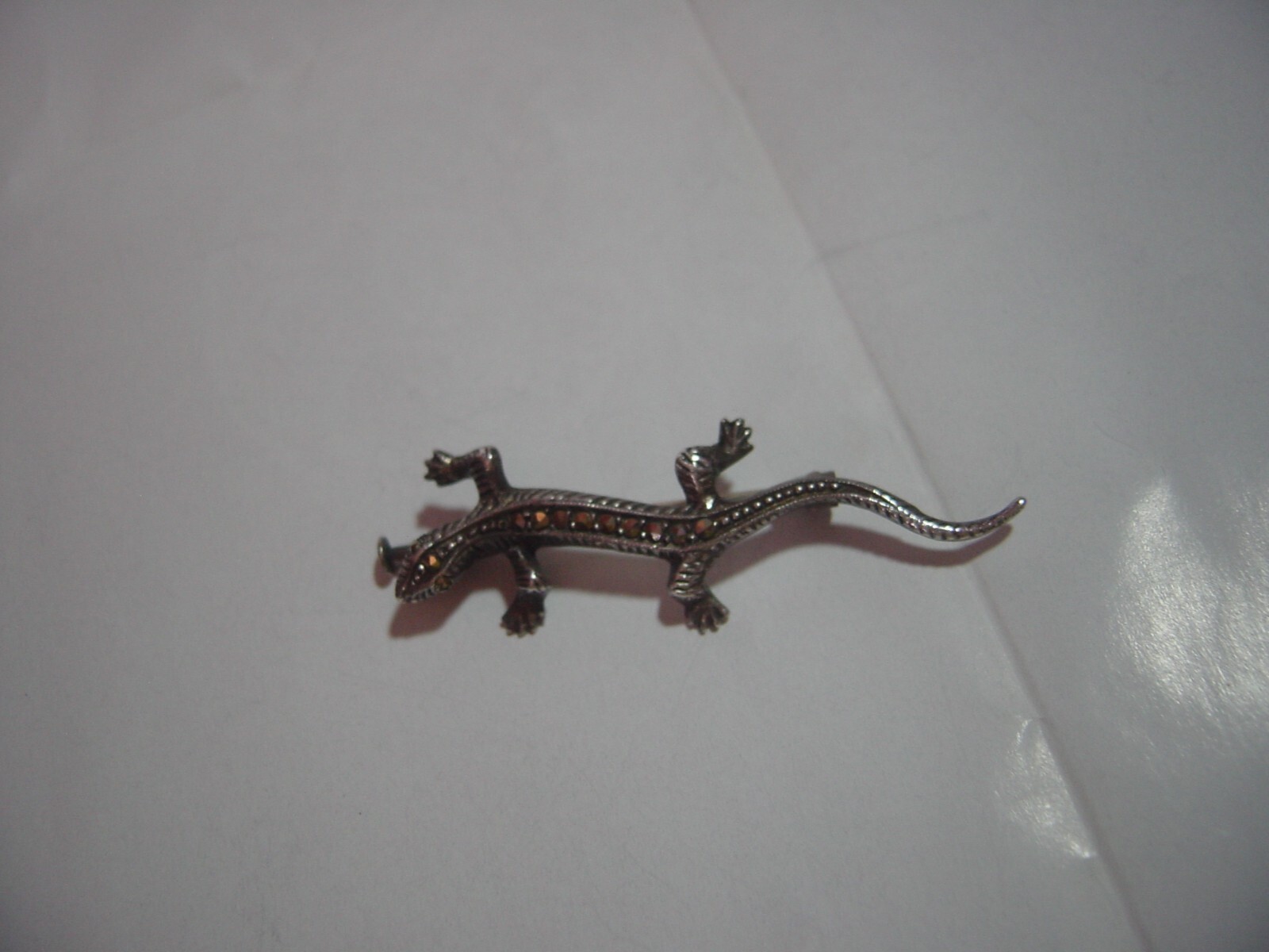 RARE-Beautiful Victorian Solid Silver sparkly liz… - image 3