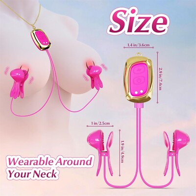 Electric Vibrating Breast Nipple Clamps Sucker Enhancer or Women BDSM Sex  Toys