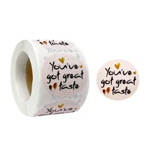 Wrapables 1.5 inch You've Got Great Taste Stickers Roll for Boxes, Bags (500pcs)