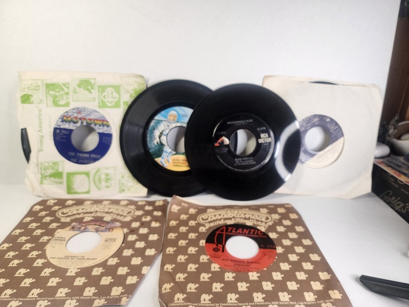 Lot Of 6 Records 45 Rpm The Jackson 5, Pink Floyd, Elvis Presley And Others