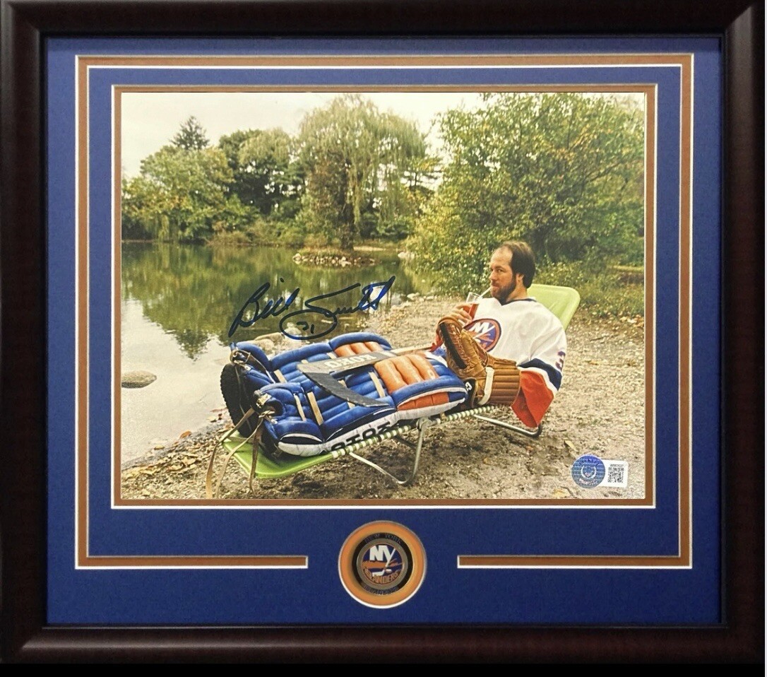 Billy Smith Signed 8x10 Lounge Chair Photo Framed Ny Islanders HOF