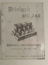McIntosh MC 240 Amplifier Original Service Manual