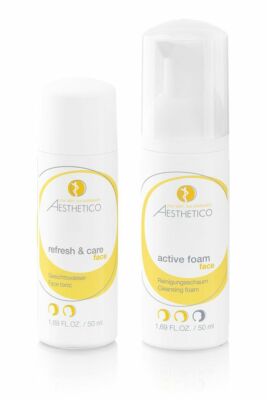 (185,00 /1l) Aesthetico Reiseset active foam 50ml & refresh 50ml - Reinigungsset