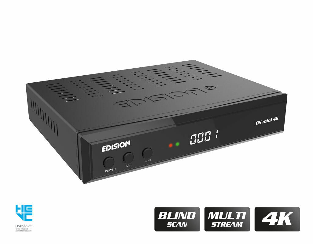 Edision OS Mini 4K UHD Sat Receiver DVB-S2X E2 Linux HEVC LAN USB Multi Stream