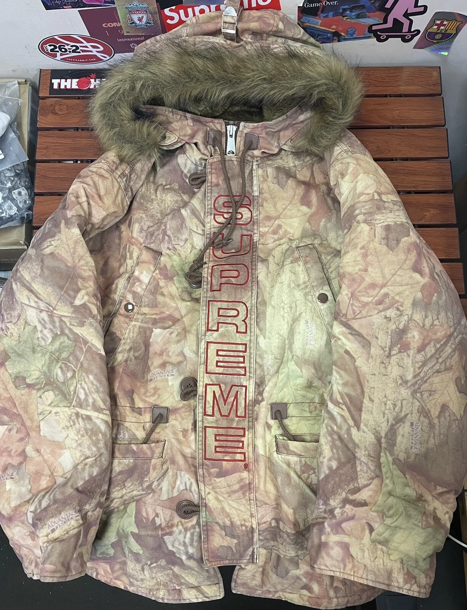 **Pre-owned** Supreme Spellout N-3B Parka Timber Camo Men Size Medium