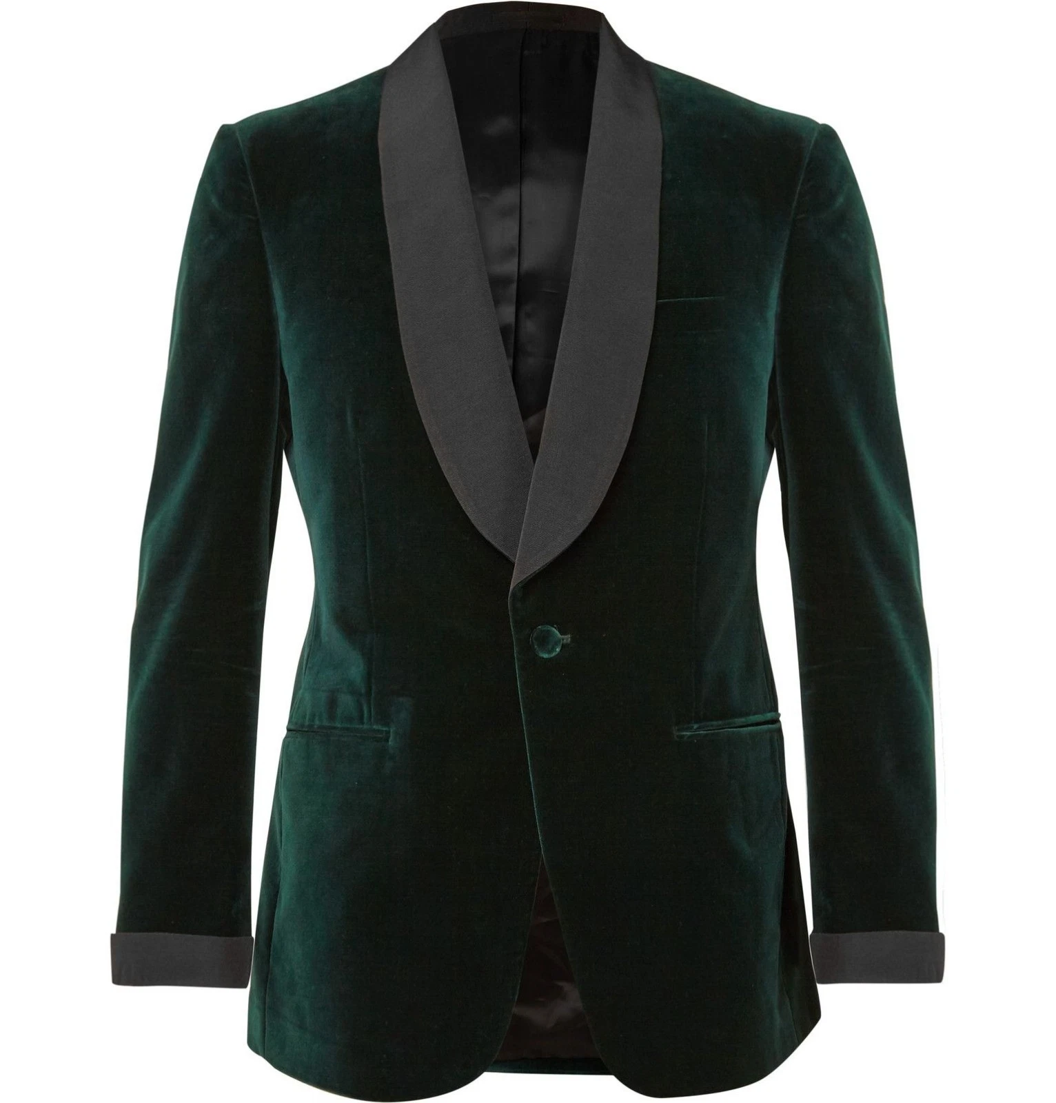 Mens Green Velvet Smoking Jacket Elegant Weddings Party Wear Blazers Dinner Coat