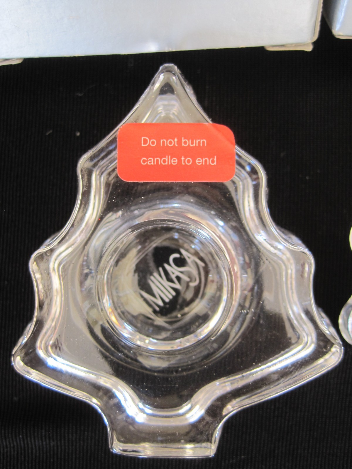 NEW Pair of MIKASA Crystal Christmas Tree Candle Holders TANNENBAUM 2.5" x 3" eBay