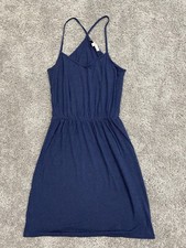 LOFT Womens Cami Dress Extra Small Blue Racerback Fit & Flare Spaghetti Strap