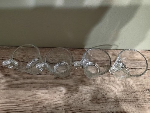 IKEA Stelna Espresso Glass Coffee Cup Clap Handle x 4 Stackable Unused Hot Cold - Picture 3 of 5