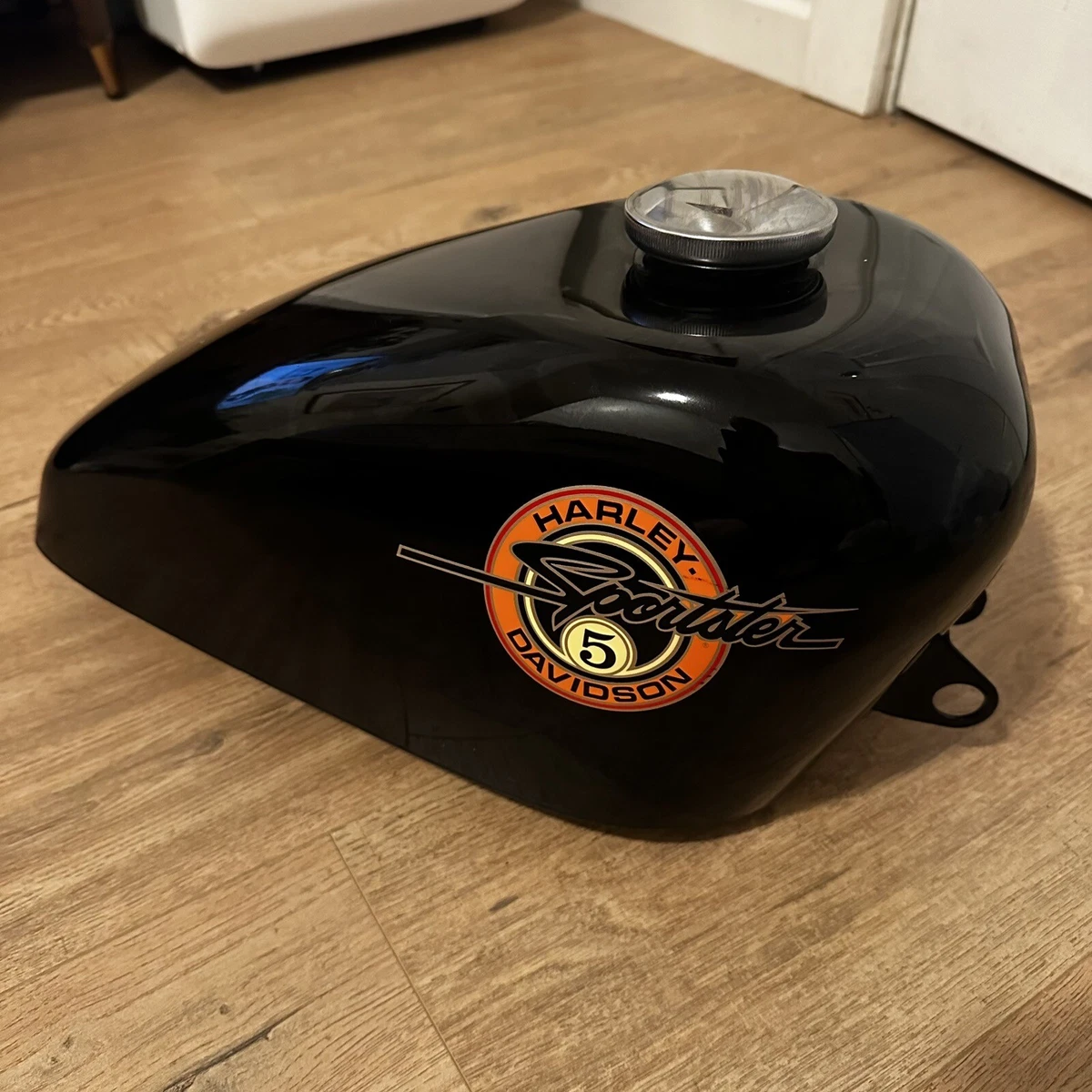 VTG 1993 Harley Davidson Sportster 2.2 Gal Peanut Gas Tank Red 5 Speed Black