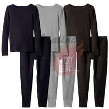 Men's  Waffle Knit Thermal Long Johns Winter Top/Bottom Cotton Underwear Set