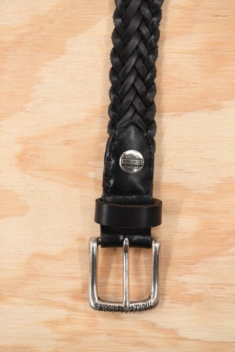Harley-Davidson Braided Black Leather Belt Size 30 - Picture 7 of 15