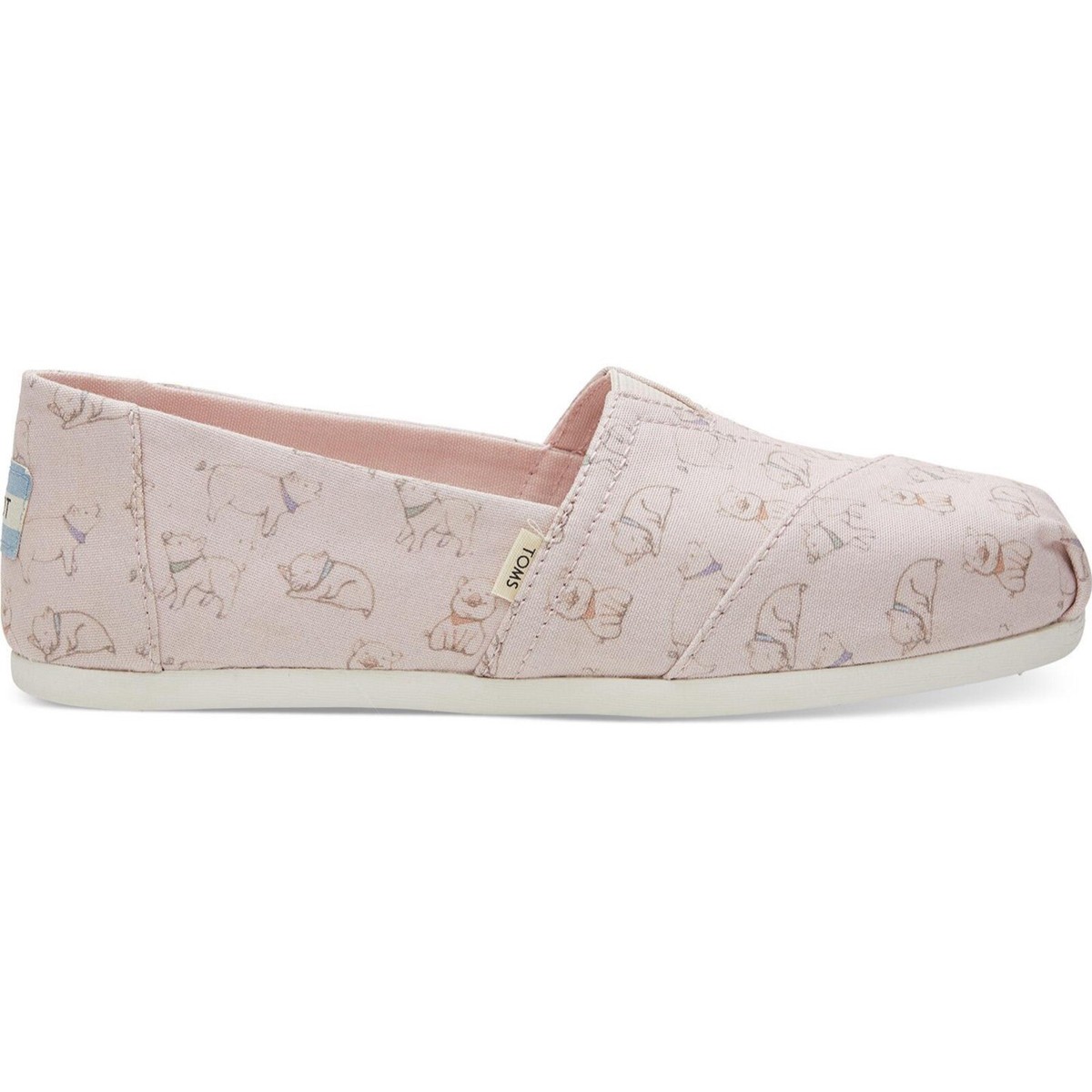 Toms Alpargata Year of the Pig Print Canvas Slip On Shoe Womens Pink Flats