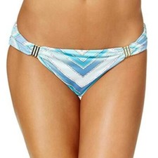 Bar III Crystal Blue Side Tab Bikini Bottoms XL XLarge NWT