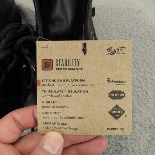 Stivali Danner 10,5 EE larghi uomo Acadia 8" nero Goretex 200G combattimento tattico 69210 - Foto 9 di 12