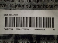 Supreme Est. 1994 Tee FW21T43 Hth Grey M Medium