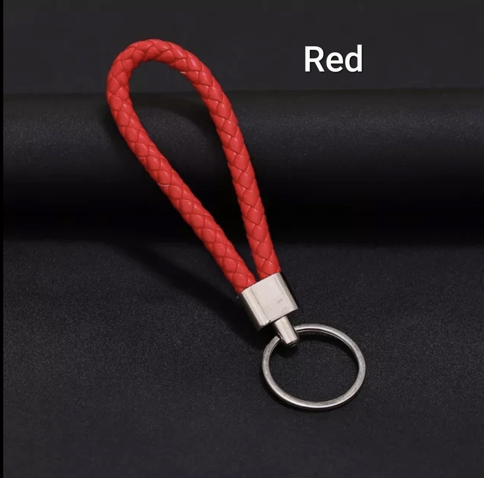1PC PU Leather Keychain Car Keyrings Men Women Keychain Braided Woven ...